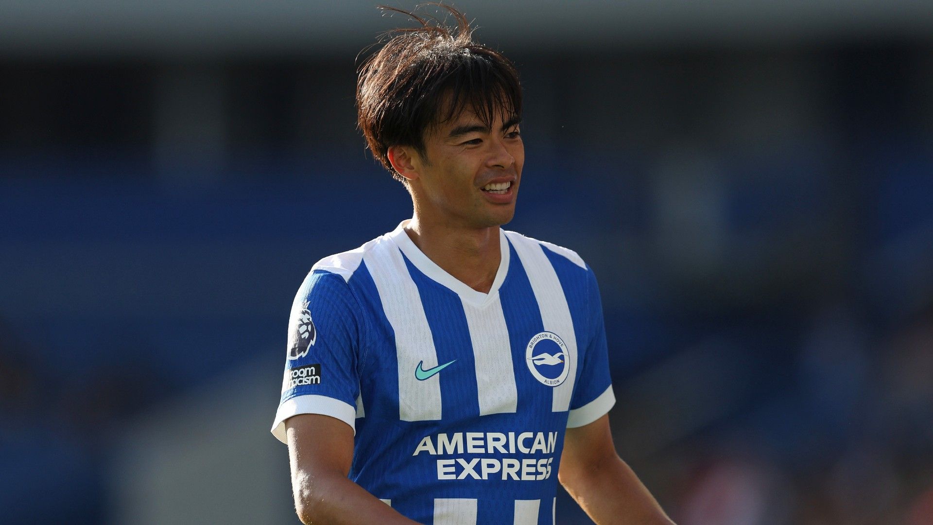 三笘薫選手所属、Brighton & Hove Albion ポロシャツ 新品未使用】ブライトン UEFA ポロシャツ 三苫薫選手 Sサイズ 青